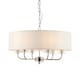 image 1 of Nixon 6 Light Multi Arm Ceiling Pendant Nickel Plate, White Silk Effect, E14