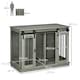 image 7 of PawHut Dog Crate Furniture for Large Dogs, Double Dog Cage for Small Dogs, Grey