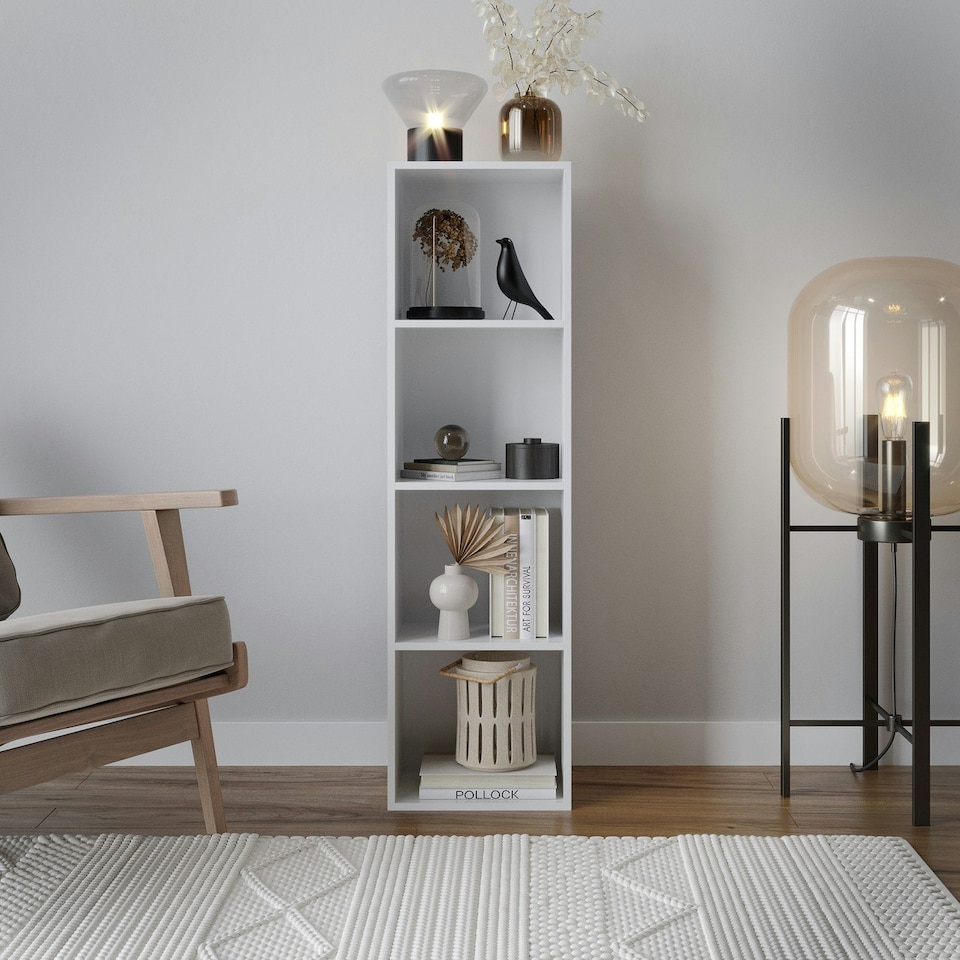 image 1 of 4-Tier Cube Shelving Unit Brown | Unit Colour: Beech