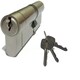 image 1 of Golden Grace Door Key Hole Euro Cylinder Lock in Satin Nickel Finish with 3 Keys - 35/35, 70mm Grey