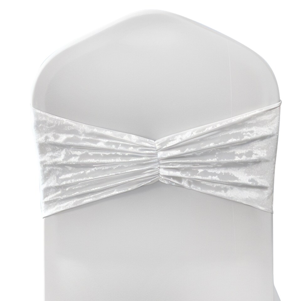 image 1 of Crushed Velvet Chair Band, Glitz Shiny Fabric Sashes - 1pc