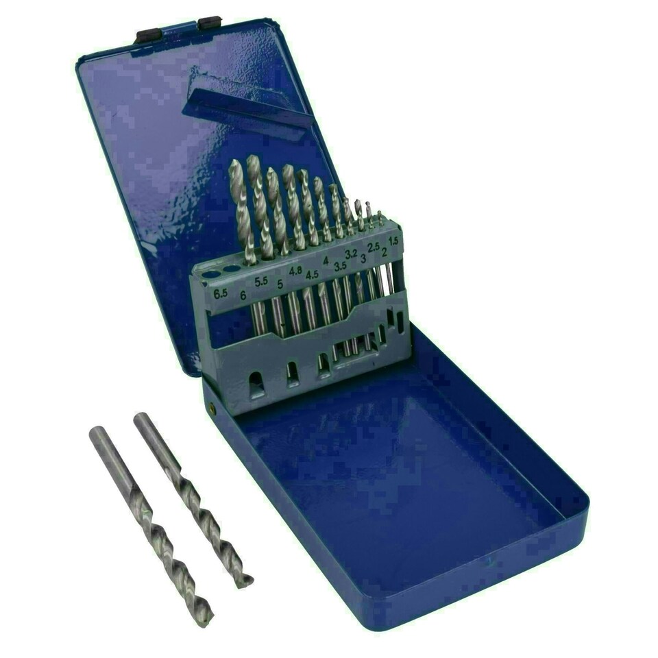 image 1 of 13pc HSS-G Metric Drill Bit Set Split Point Drills Metal Plastic Copper 1.5 - 6.5mm