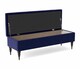 image 2 of 137cm Safar Ottoman bench with Storage and Turned Wooden Legs- Plush Velvet Shoes Bench - Sapphire Blue Chesterfield Storage Bench
