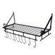 image 1 of Living and Home Kitchen Metal Shelves Pan & Pot Rack Storage Shelf with 10 Hooks Wall Mounted