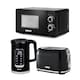 image 1 of GEEPAS 1.7L Digital Electric Kettle 2 Slice Bread Toaster & Microwave Kitchen Combo Set Black