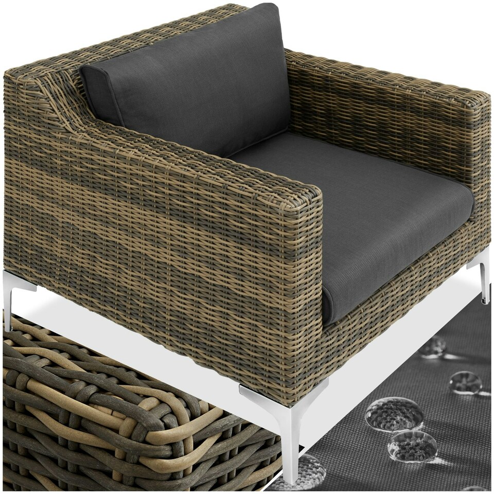 image 1 of Rattan Garden Furniture Villanova - armchair, thick seat cushion, 85 x 89 x 72 cm