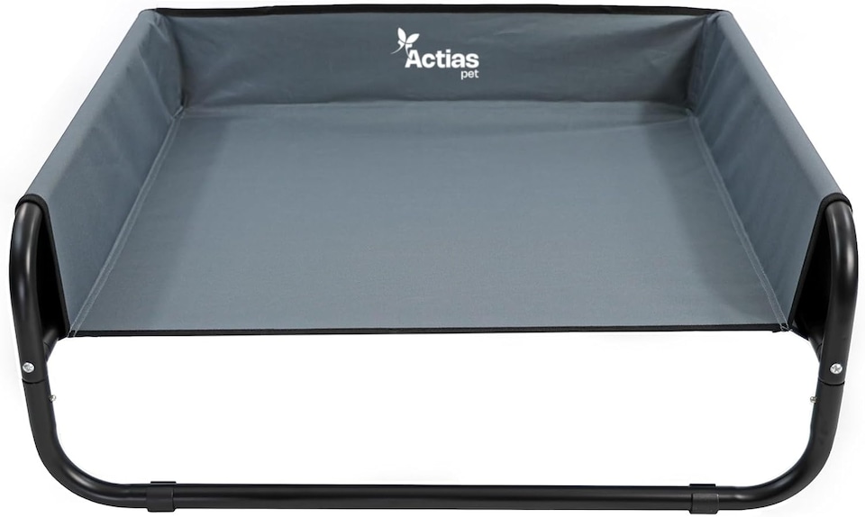 image 1 of Actiaspet Elevated Dog Bed Steel Frame Raised Pet Cot Black or Grey (Grey, Medium)