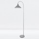 image 2 of First Choice Lighting Maxwell Flint Grey Chrome Floor Reading Lamp Grey | Chrome