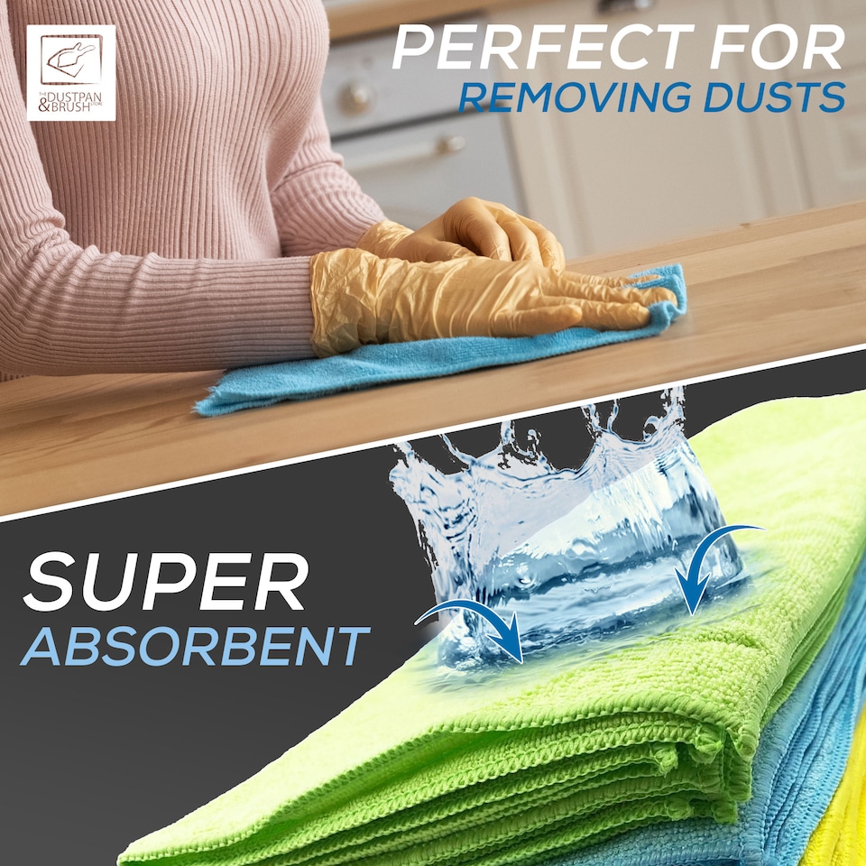 image 1 of Microfibre Cloth Cleaning Cloths Super Absorbent Mixed Colour 40cm x 40cm - Pack of 40