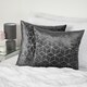 image 2 of OHS 2 x Crushed Velvet Metallic Geo Print Cushion Covers, 45x45cm - Charcoal