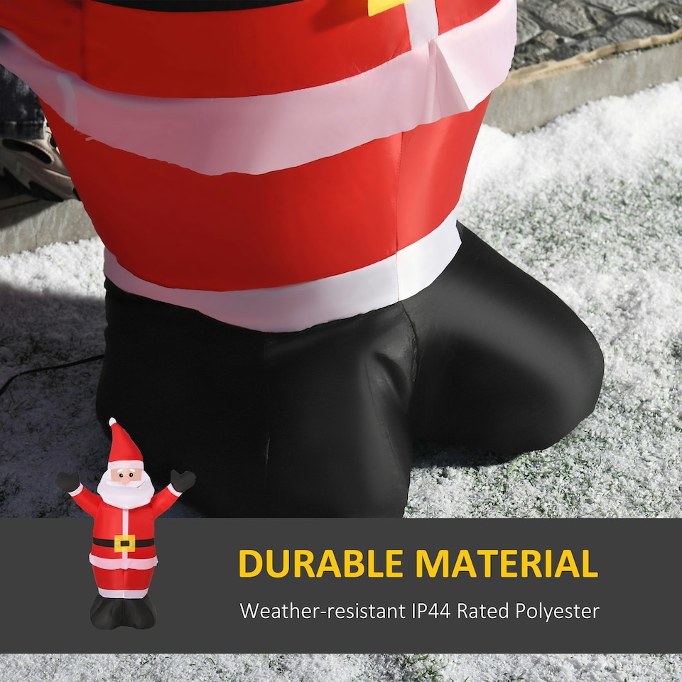 image 1 of HOMCOM Inflatable 4ft Tall Santa Claus Xmas Decoration Airblown Welcoming Light
