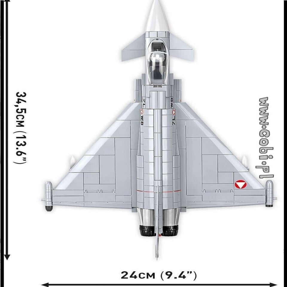 image 1 of Eurofighter Typhoon (Austria) brick plane model - COBI 5850 - 578 bricks