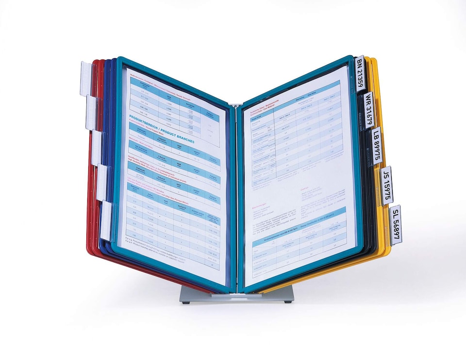 image 1 of Durable VARIO TABLE 10 Display Panel Desk Stand | 10 Panels | A4 Colour Coded