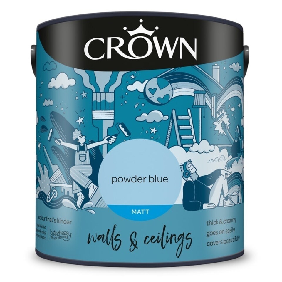 image 1 of Crown Walls & Ceilings Matt 2.5L Powder Blue