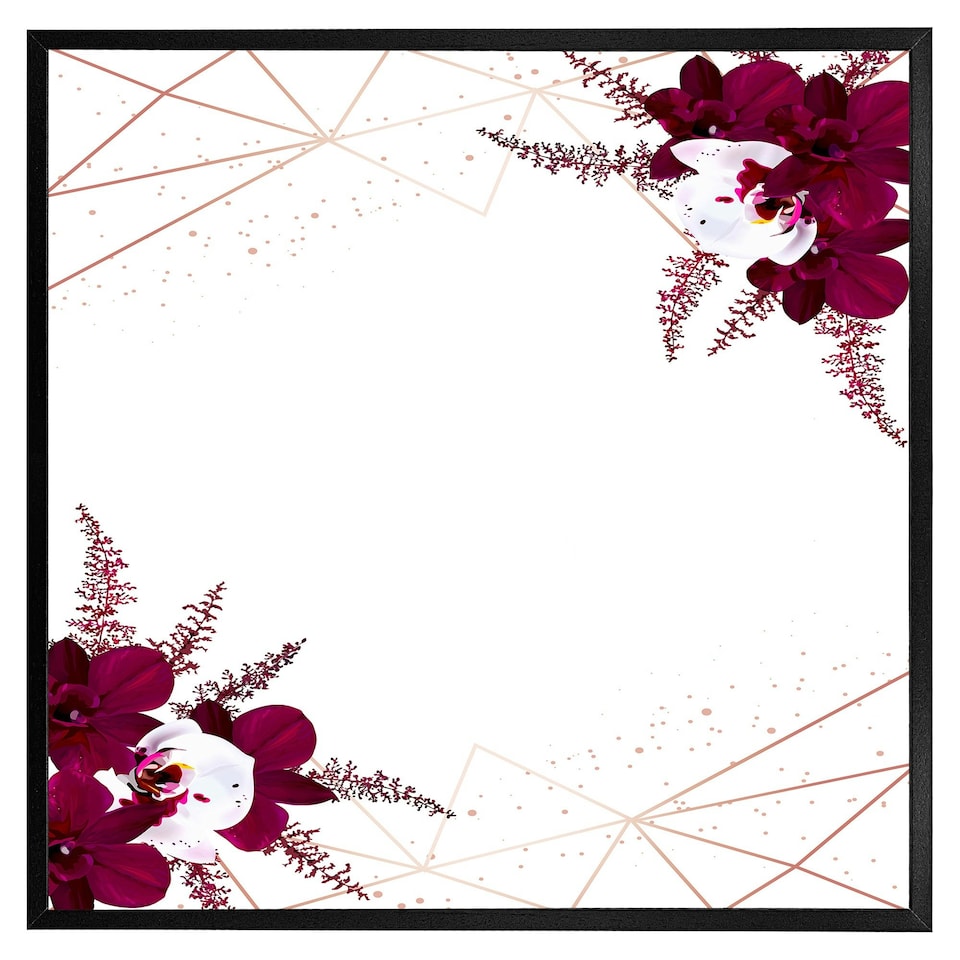 image 1 of Geometrics & flowers (Picture Frame) Grey | XL