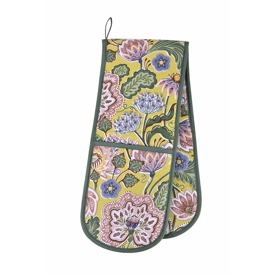image 1 of Ulster Weavers Emmeline Double Oven Glove Green