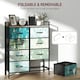 image 5 of HOMCOM 8-Drawer Chest of Drawers, Fabric Dresser with Open Shelf, Blue Blue | Black frame, wood-effect top
