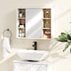 image 8 of HOMCOM Bathroom Mirror Cabinet, Wall Mounted Storage Cabinet with Open Cupboard and Adjustable Shelf, White