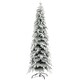 image 1 of HOMCOM 7ft Pencil Artificial Christmas Tree, Snow Flocked mas Tree with Downswept Branches and 800 Tips, Auto Open, Steel Base, Holiday Decoration for Home Office, Green
