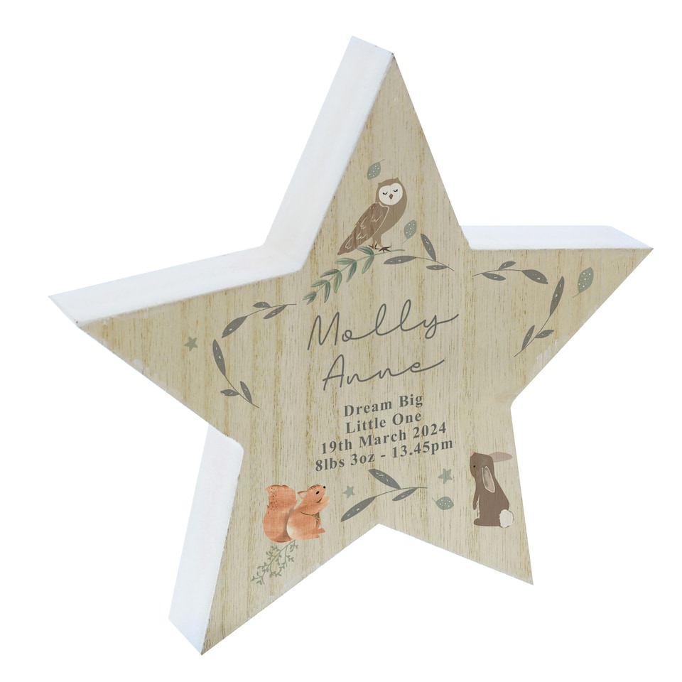 image 1 of Personalised Woodland Animal Star Ornament