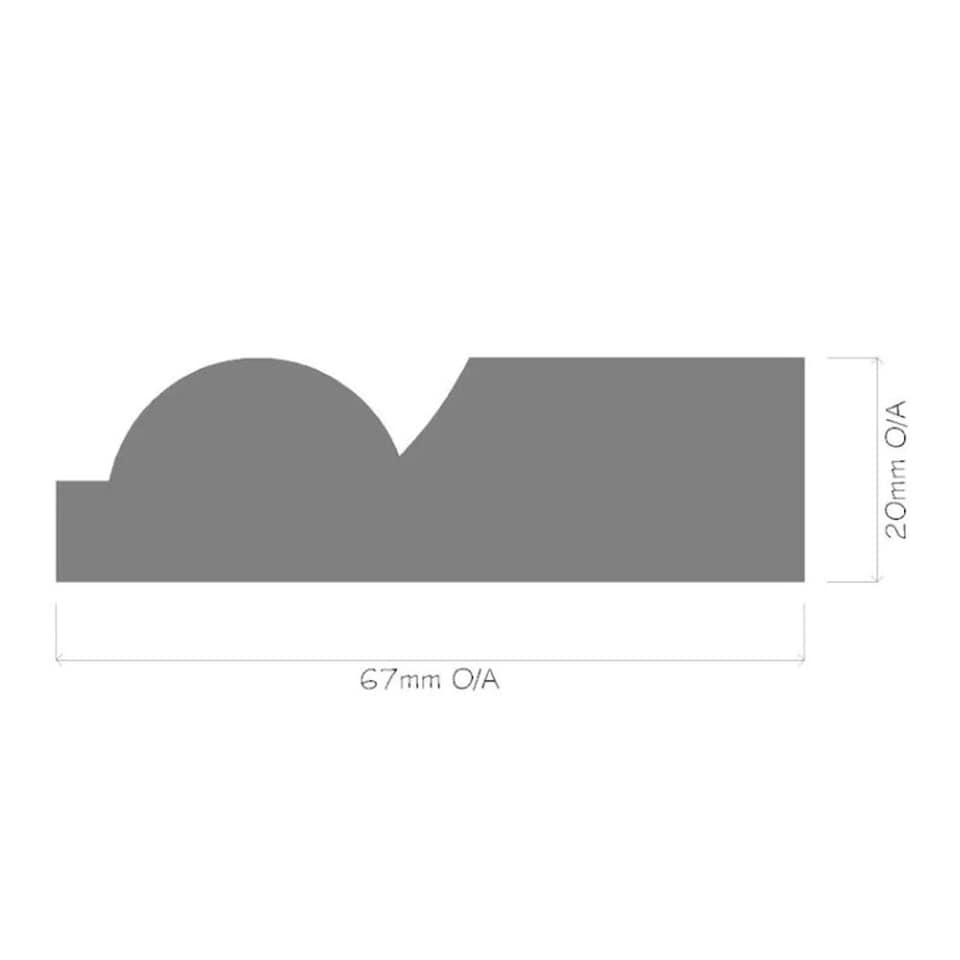 image 1 of PACK OF 20 (Total 20 Units) - 25mm x 75mm (20mm x 67mm Finish) Torus Softwood Architrave - 1.2m Length