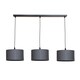 image 4 of ValueLights Reni Charcoal Drum Shade 3 Drop Bar Matte Black Diner Ceiling Light with Bulbs Black