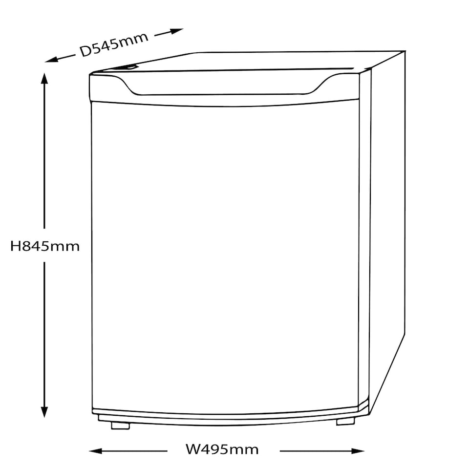 image 1 of SIA UCF50WH 50cm White Freestanding Under Counter Freezer 80L White