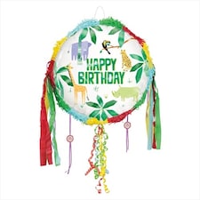 Animal Safari Happy Birthday Pull String Pinata