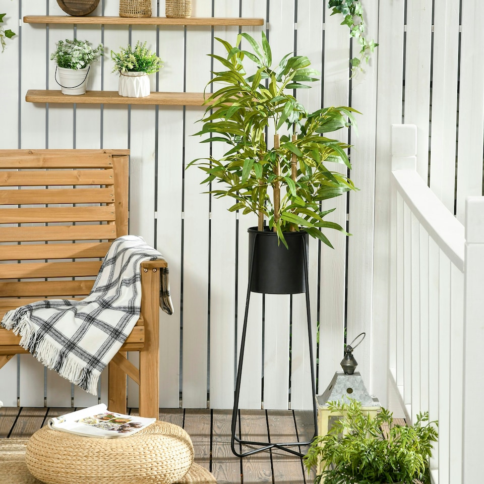 image 1 of HOMCOM Potted Artificial Plants Bamboo Tree for Desk Indoor , 60cm