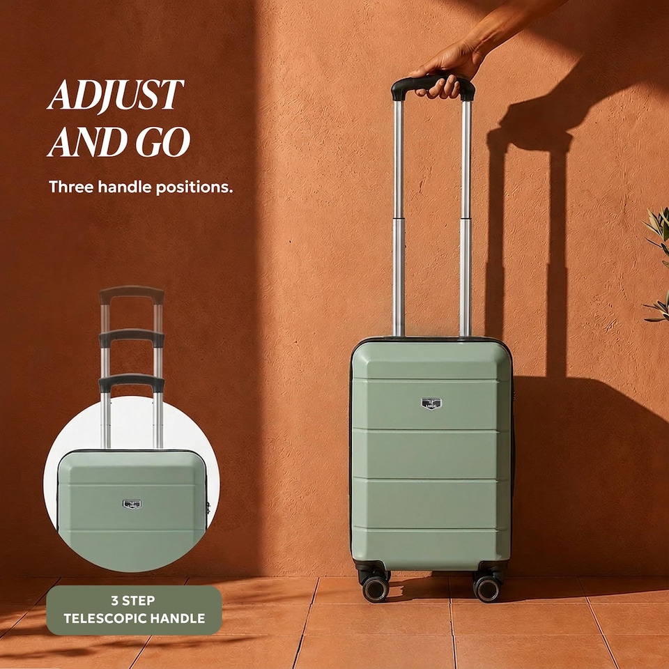 image 1 of Lugg Jetset Lightweight ABS Hard Shell Cabin Suitcase with 4 Spinner Wheels (40x30x20cm)