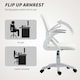 image 6 of HOMCOM Ergonomic Swivel Computer Chair with Flip-up Armrests, White | White | One Size