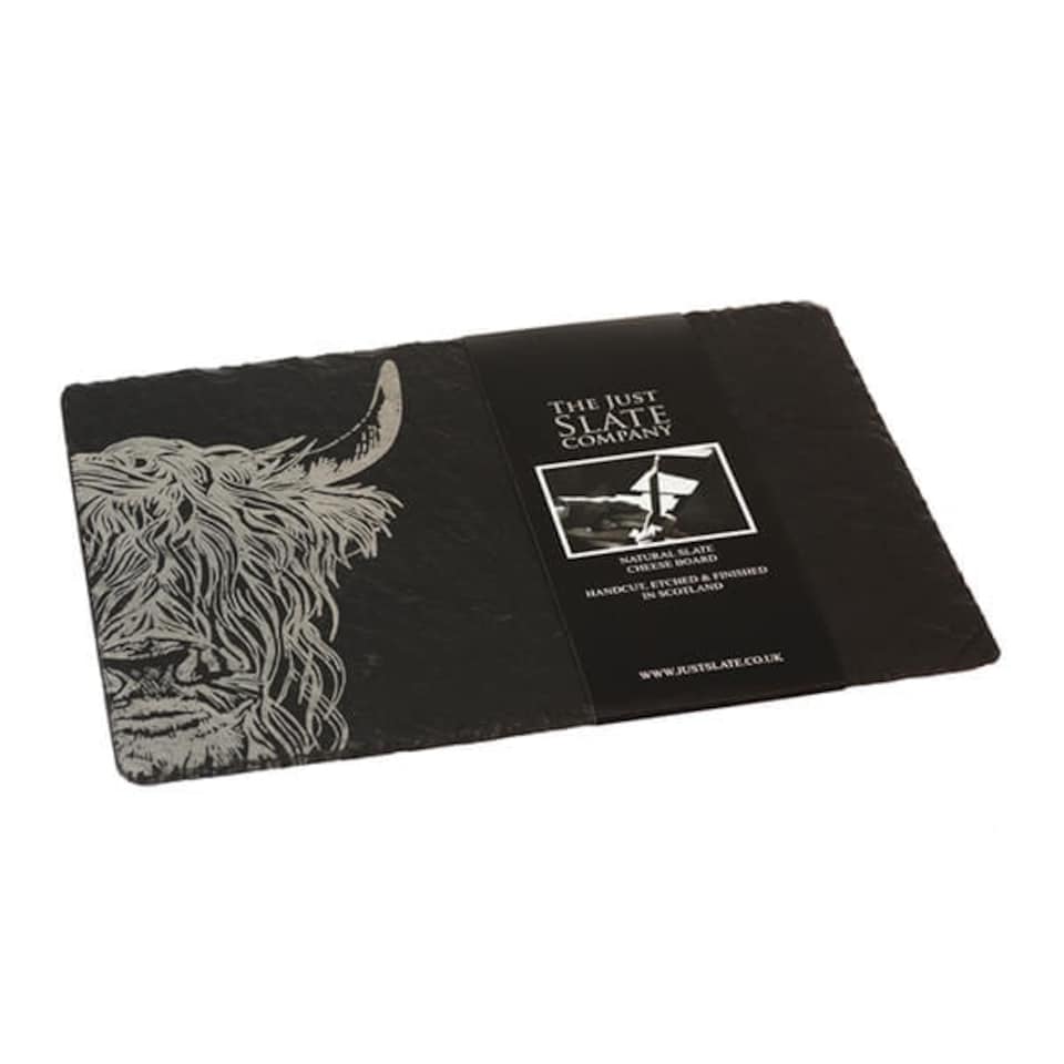image 1 of The Just Slate Company Highland Cow Slate Cheese Board