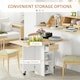 image 3 of HOMCOM Foldable Dining Table, Drop Leaf Table with Storage for Kitchen, Oak Brown