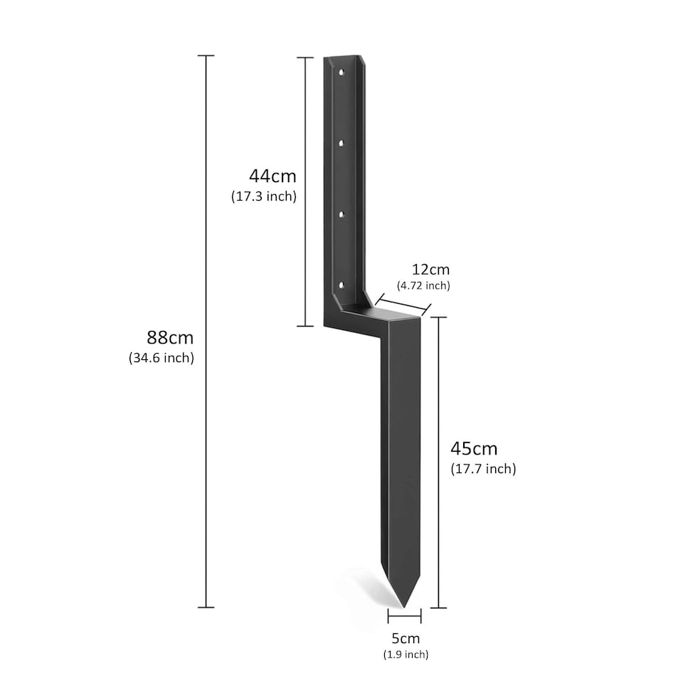 image 1 of Metal Fence Post Support and Repair Spikes | Black