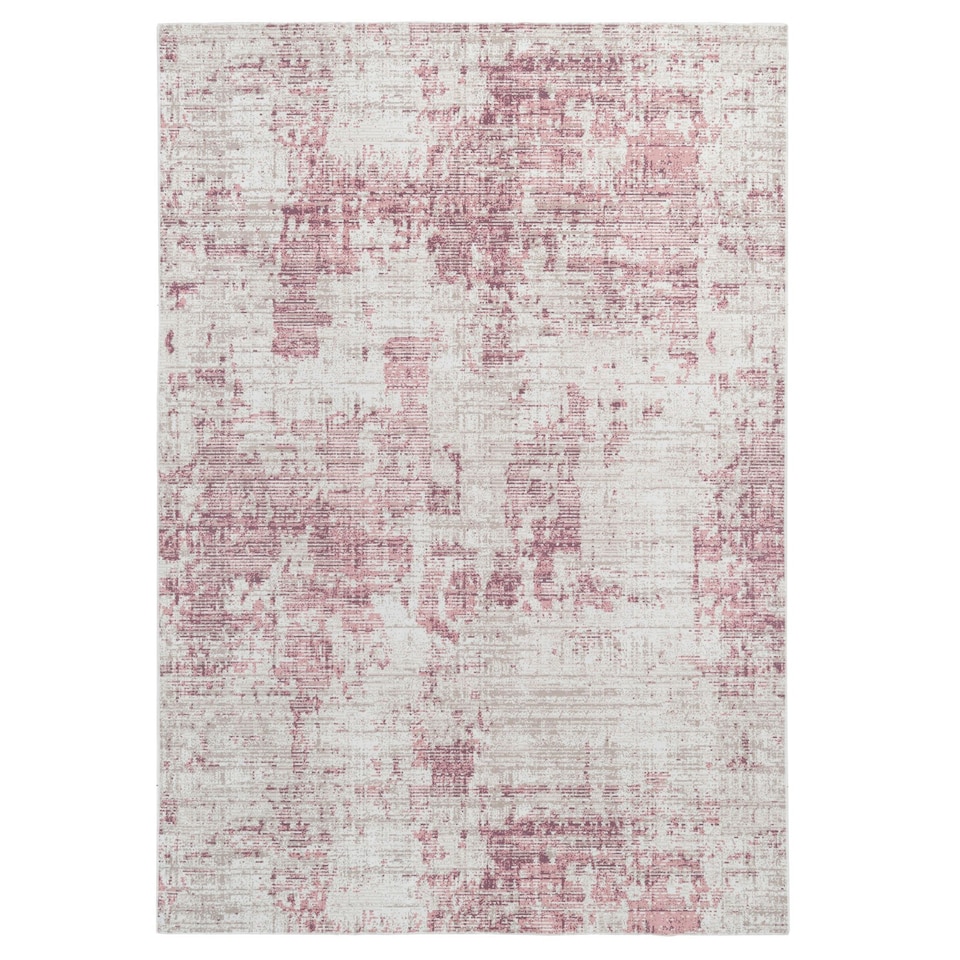 image 1 of KUKOON Washable & Non Slip Pink Abstract Living Room Area Rug 80cm x 150cm