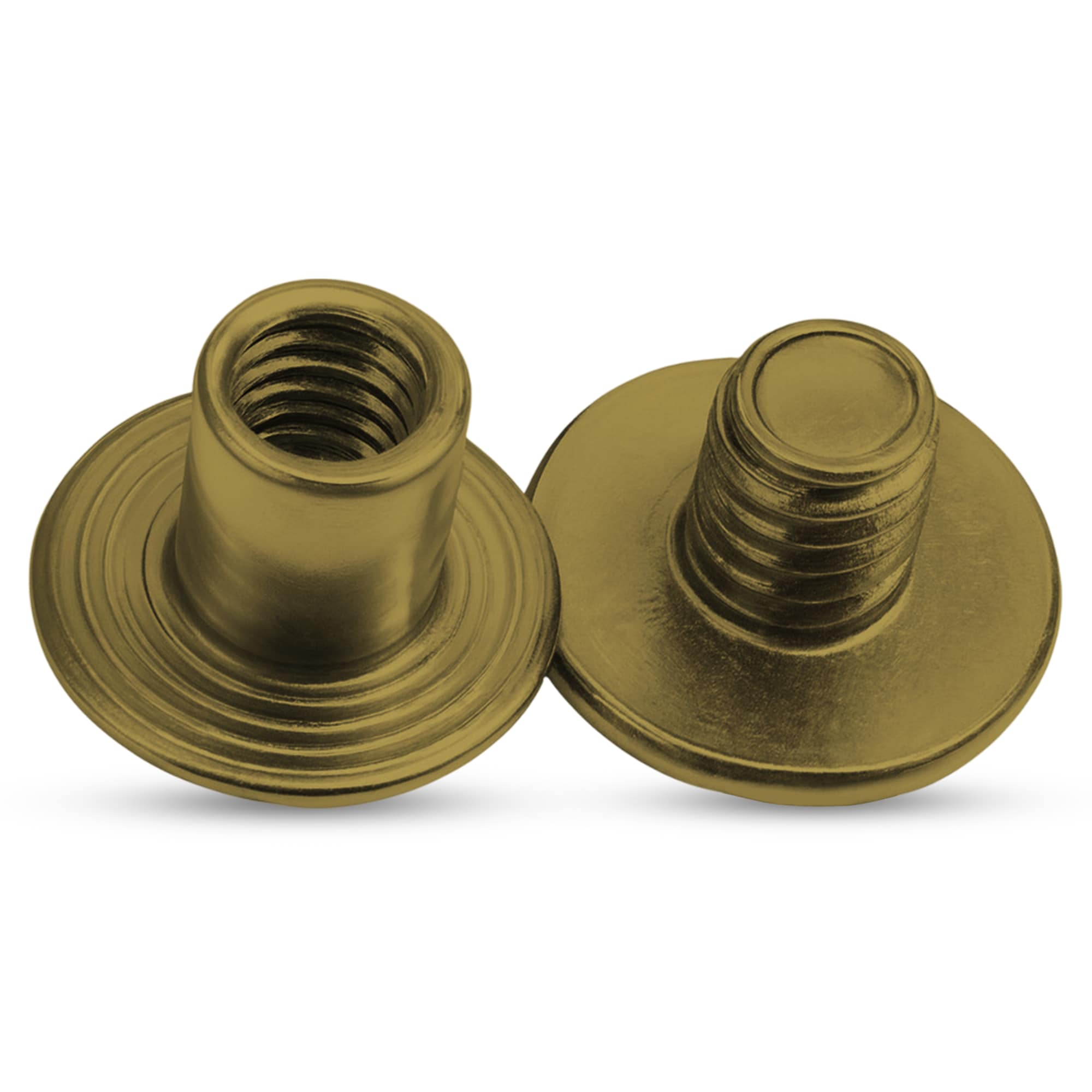 Neel Blue Chicago Screw Rivets Flat Head, Anti-Resistant, Brass - 9x6mm, 10pcs in Bronze