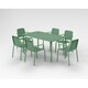 image 1 of Porto 6 Seater Stacking Rectangular Dining Set - Steel - Olive