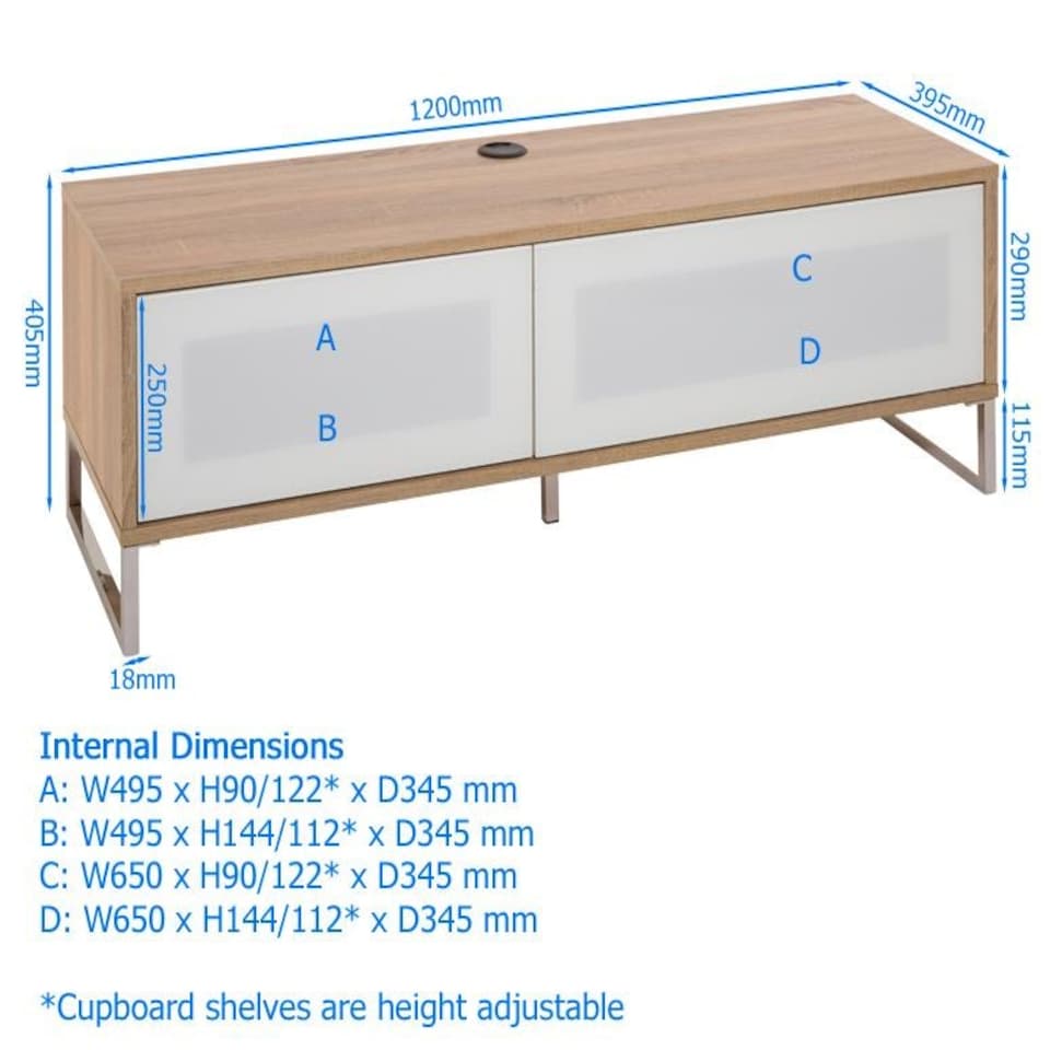 image 1 of Helium TV-Stand with 1 Door & 1 Flap Ligth Oak/White Brown | Light Oak
