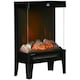 image 1 of HOMCOM 180° Charming Electric Fireplace Heater, Quiet Freestanding Stove, Black