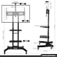 image 3 of Yaheetech Metal TV Cart with 3-tier Shelves Black