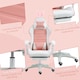 image 8 of Vinsetto Racing Gaming Chair, Reclining PU Leather Computer Chair with Removable Rabbit Ears, Footrest, Headrest and Lumber Support, Pink