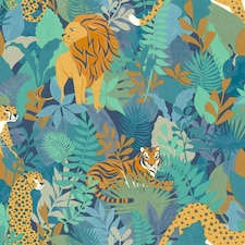 Holden Décor Animal Kingdom Wallpaper - Blue - 10m x 53cm Blue