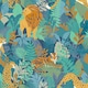 image 1 of Holden Décor Animal Kingdom Wallpaper - Blue - 10m x 53cm Blue
