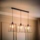 image 3 of ValueLights Susie Glass Matte Black 3 Drop Ceiling Light and Bulbs