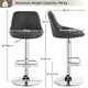 image 3 of Yaheetech  Set of 2 Faux Leather Swivel Bar Stools
