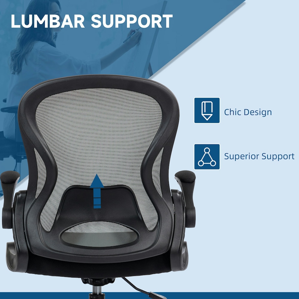 image 1 of Vinsetto Draughtsman Chair Tall Office Chair w/ Adjustable Footrest, Dark Grey
