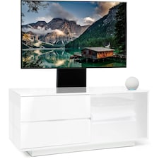 Centurion Supports Gallus Ultra Gloss White with 2-White Drawers and White Door 32"-55" LED/LCD/Plasma Cabinet TV Stand with Mounting Arm