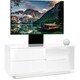 image 1 of Centurion Supports Gallus Ultra Gloss White with 2-White Drawers and White Door 32"-55" LED/LCD/Plasma Cabinet TV Stand with Mounting Arm