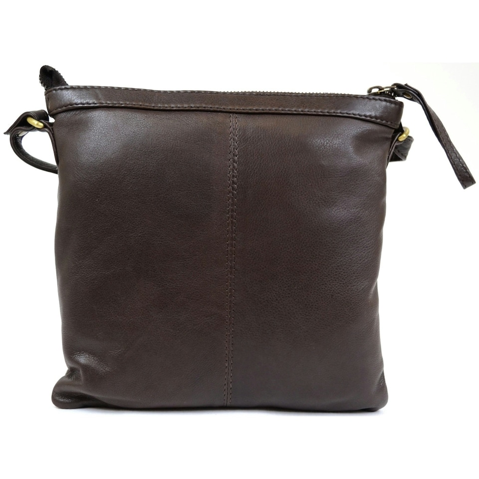 image 1 of Butter Soft Premium Leather Cross Body Bag, Adjustable Shoulder Strap Brown | Brown