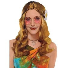 Amscan Unisex Adult Hippie Party Glasses - Gold/Rose - One Size